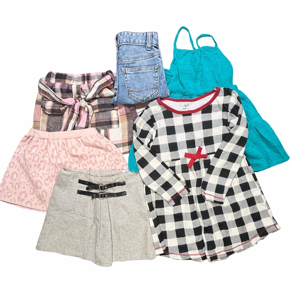 Girls 3T Clothing Bundle Cat & Jack Dresses Skirts Jeans 6pcs